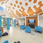 The lounge is the heart of the Library.  The head librarian wanted the patrons to feel at home there.