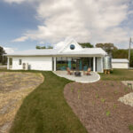 View to back elevation over rain-garden